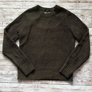 Sanctuary Open Back Crew Neck Stitched Sweater Green Size Small